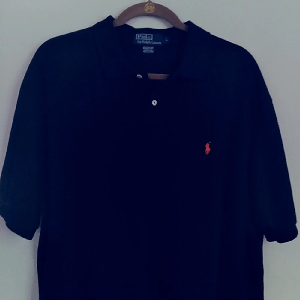 Polo by Ralph Lauren Men's Black Classic Preppy Polo‎ with Red Pony